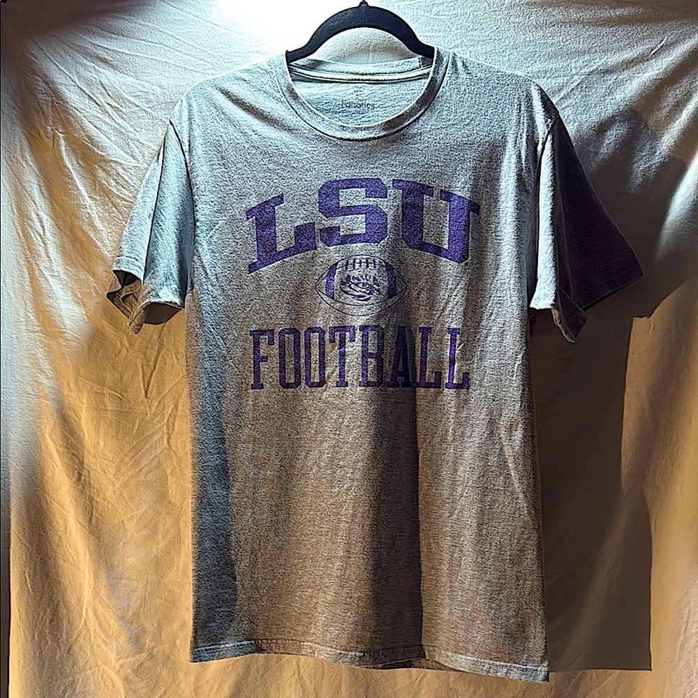 Fanatics Gray and Purple Short Sleeve LSU Tee